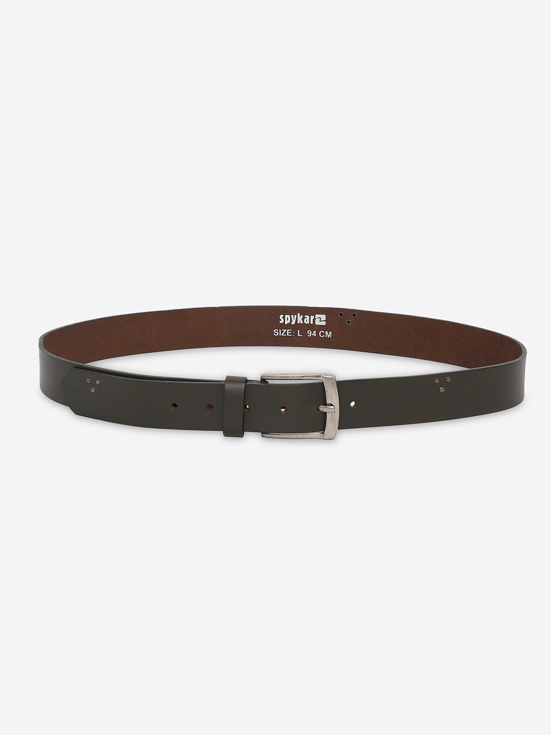 Spykar Men Olive Genuine Leather Belt