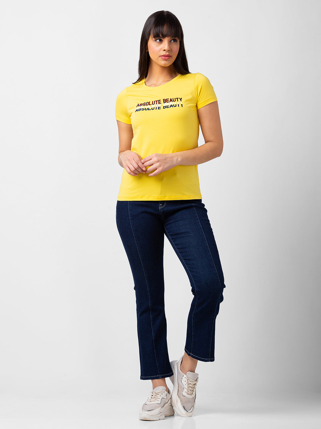 Spykar Women Dark Blue Lycra Bootcut Fit Ankle Length Jeans (Elissa)