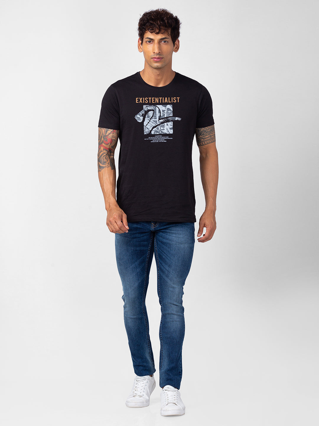 Spykar Men Vintage Blue Cotton Slim Fit Narrow Length Jeans (Skinny)